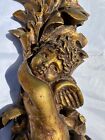 Antique 19th Century 35    Italian Carved Giltwood Cherub Putti Angel Wall Hanging