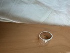 Vintage 90s Palladium On Silver Hammered Shiny Finish Wrap Band Wide Ring 0 75 d