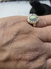 Vtg Gold Tone Blue White Cameo Ring 8 5