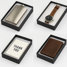 Matte Black Cotton Filled Gift Boxes   Jewelry  Coin  Watch   Keepsake Packaging