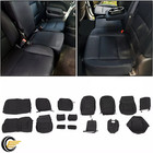 Black Seat Covers Set For 2014-2018 Chevy Silverado Crew Cab Lt 2015 2016 2017