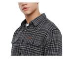 Orvis Men   s Flannel Shirt Regular Fit Heavyweight Cotton Plaid Gray Size Xl