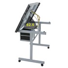 Adjustable Drawing Desk Drafting Table Tempered Glass Top Art Craft Drawers