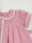 Vintage 1940s Dress Baby Girl Toddler Pinafore Pink Gingham 1950s Gift Holiday