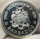 1976 Barbados Vintage Neptune Proof -  925 Sterling Silver  10 Dollars - Ch-bar