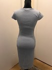 Rebel Heart Blue Ribbed Knit Bodycon Midi Dress V-neck Tie Front S