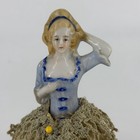 Antique Porcelain German Half Doll Pin Cushion Free Shipping