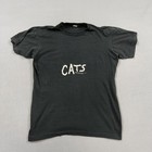 Vintage Cats Shirt Mens Small Black Broadway Musical Graphic T-shirt Tee Usa