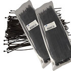 New Black 200 Pcs  12 Inch Zip Ties Nylon 40 Lbs Uv Weather Resistant Wire Cable