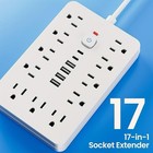 Surge Protector Power Strip 10ft   Extension Cord With Multiple Outlets  11 A 