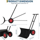 Snow Shovel Pusher Removal Adjustable Angle Height Handle With Wheels For Drivew