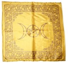 Witchy 21 x21  Triple Moon And Pentagram Design Beige On Gold 