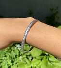 Vintage Taxco Mexico 925 Sterling Silver Textured Bangle Bracelet Tr-27 Signed