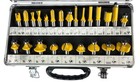 24 Piece Edm Router Bit Set - 1 2  Shank Tungsten Carbide Edges In Aluminum Case