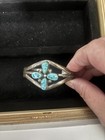 Vintage Betty Bennett Navajo Sterling Silver Turquoise Cuff Bracelet