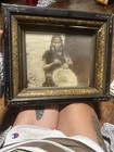 Vintage Native American Basket Weaver Photo     Antique Wood Frame Tribal Portrait