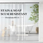 Shower Curtain Liner 70x72  Clear Shower Curtain With 12 Stainless Hooks   3    