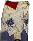 Y2k Ralph Lauren 100  Silk Yachting Map Nautical Long Wrap Skirt  Sz 10