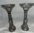 2 Arthur Court Rabbit Bunny Aluminum Metal Candle Holders  6 25  Easter Spring