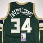 Autographed signed Giannis Antetokounmpo Milwaukee Green Custom Jersey Jsa Coa