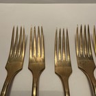 Vintage Dirigold Dirilyte Goldware Flatware Desert Forks Lot Of 9