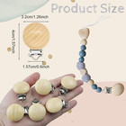 20 Pieces Wood Pacifier Clips Teething Grasping Toy Suspender Clips Natural Beec