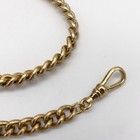 Vintage Pocket Watch Chain With Albert Clip Clasp Gold Tone Curb Link