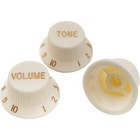 Electric Guitar Knobs Strat Style Aged White Metric Control Volume Tone Knobs