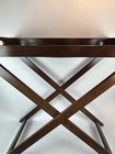Bombay Company Campaign Butler Tray Table Mahogany Folding X Base Vintage