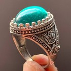 Stunning Ancient Roman Silver Ring Engraved With Beautiful Blue Stone Authentic