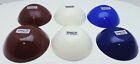 Set 6 Vintage Emalox Norway Mcm 4 Inch Enamel Bowls Blue White Brown Mid Century