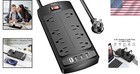 8-outlet Surge Protector Power Strip With 4 Usb Ports   Listed  2700 Joules