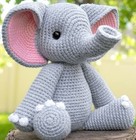 Crochet Elephant Amigurumi 100  Handmade Unique Plush Toy 14 Inches Tall 