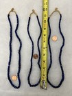Three Strands Antique Russian Blue Faceted Trade Beads