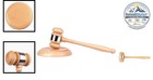 Wooden Judge Gavel With Round Sound Block Brown Hardwood 10 6 In Handle