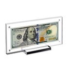 Acrylic Money Bill Holder Display Case Frame Stand For Us Currency Notes