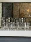 Vintage Silver Stripe Cocktail Glasses Set Of 8 Mcm Highball Rocks Barware