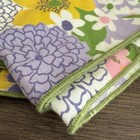Vintage Mcm Flower Cloth Napkin Set Purple Bright Retro Flower Power Groovy
