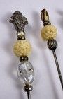 Vintage Cocktail Picks Hors D   oeuvre Forks Mcm Bar Beaded Olive Appetizer Set