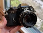 Nikon Fg 35mm Film Slr Camera In Black With Nikkor 50mm 1 8 Lens   Cap   Manual