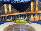 Vintage Heddon Sos 140l Wooden Glass Eye Fishing Lure         perch    Pattern Finish
