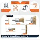 5 Pack Wire Brush For Drill  Brass-coated  1 4  Hex Shank  Carbon Steel Bristles