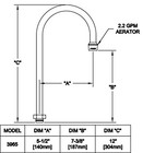 Fisher 3965 Swivel Gooseneck Spout With 2 2 Gpm Aerator 12 Inch