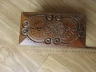 Lovely Vintage Carved Wooden Oak Lidded Box good Condition  hand-carved Wood M