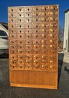 Vintage 72-drawer Library Card Catalog File Cabinet Sold Wood Mid-century