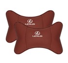 For Lexus 2pcs Car Seat Headrest Neck Cushion Pillows Black Universal Interior