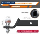 Trailer Hitch Ball Mount For 2 Inch Receiver 2 Inch Drop Hitch with 2-inch Ball 