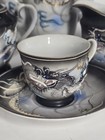  chipped Japanese Tea Set Japan Dragonware Demitasse Moriage Hand Painted Gothic