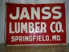 Vintage Embossed Tin Advertising Sign-janss Lumber Co  Springfield mo  20x14