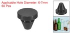 50pcs Silicone Rubber Round Snap In Locking Hole Plugs For 6-7mm Hole Black